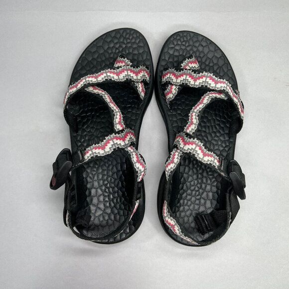Chaco Updraft EcoTread-2 Sandal Women's Size 6 Black Gray Pink Tapestry Toe Loop - Picture 8 of 12